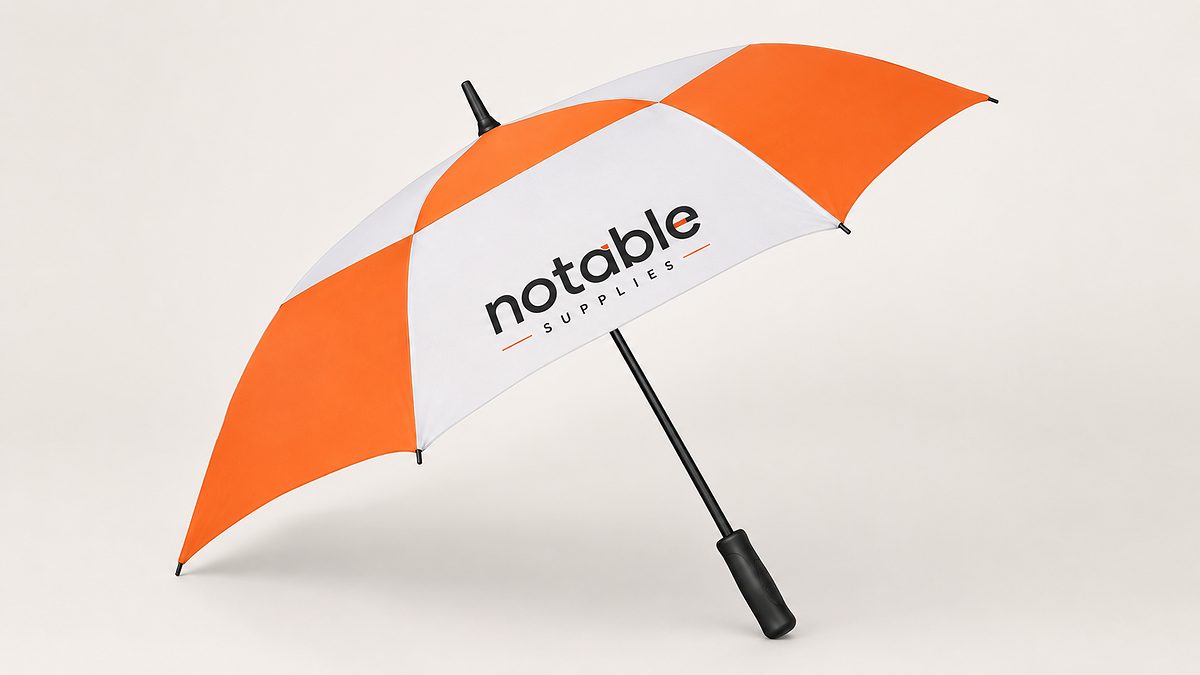 Executive umbrella, branding and merchandise supplied by Notable Supplies in Uganda