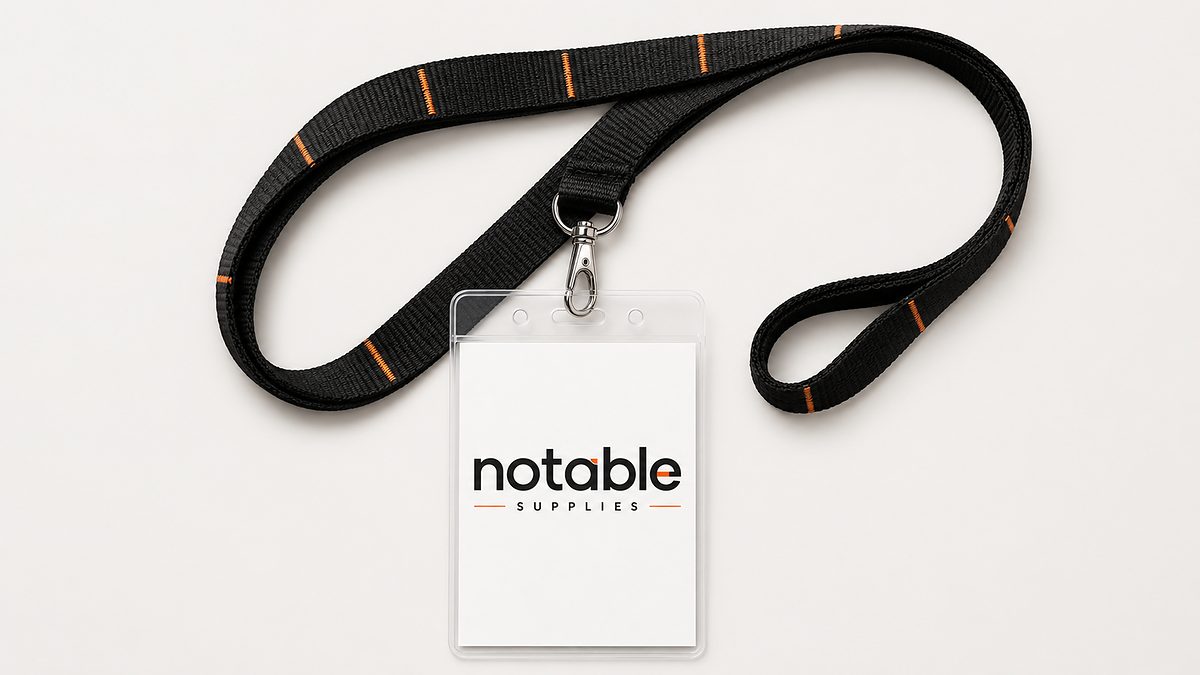 Lanyard and ID badge holder, branding and merchandise supplied by Notable Supplies in Uganda