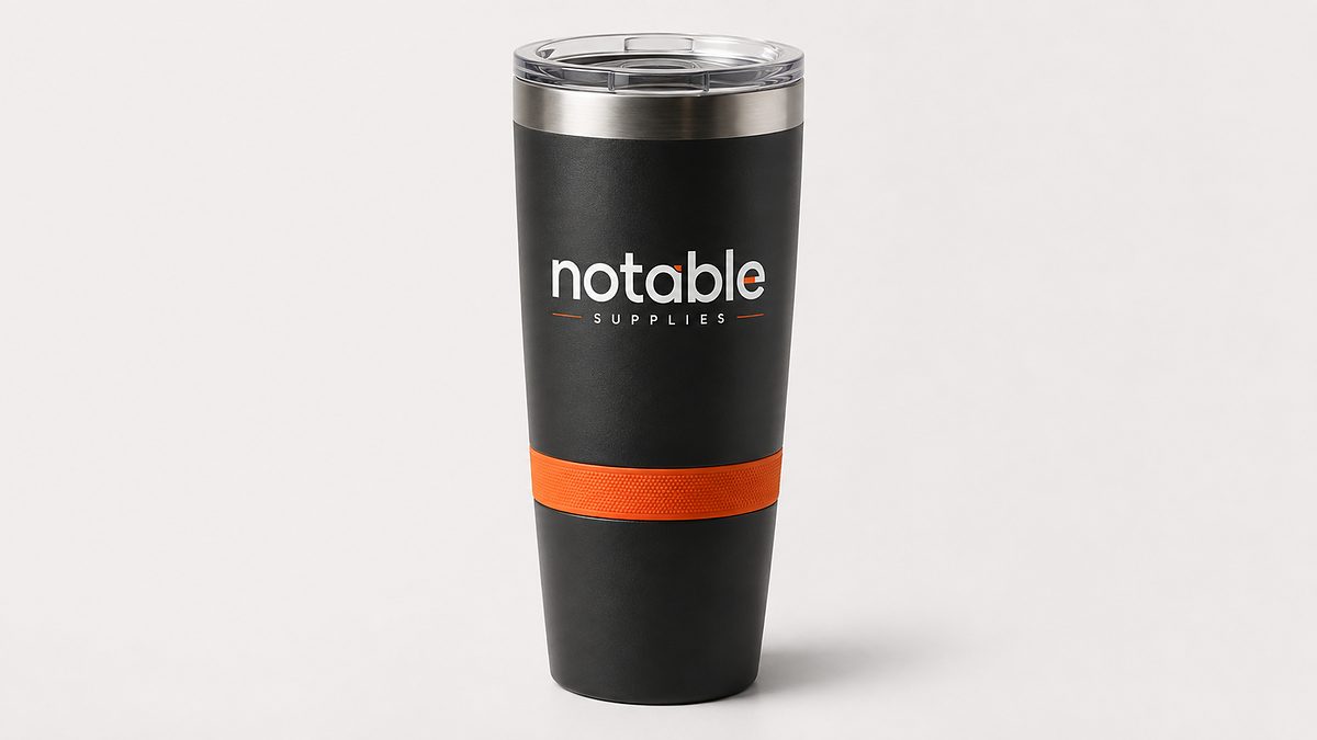 Executive travel tumbler, branding and merchandise supplied by Notable Supplies in Uganda